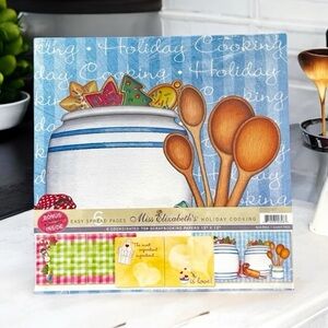 NWT Miss Elizabeth’s Scrapbooking 6 Square Papers Holiday Cooking Baking 12 inch